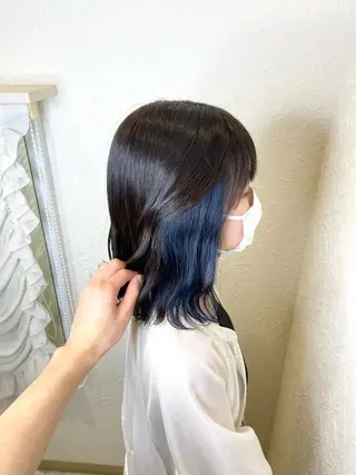 セミロング カラー 六反 仁哉のヘアスタイル