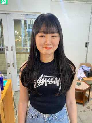 ロング カラー 竹内 柚子のヘアスタイル