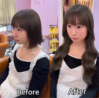 ロング シール＋ちび編み込み エクステ梅田🐨のヘアスタイル