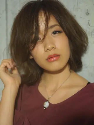ミディアム カラー パーマ ヘアアレンジ 坂本 直樹のヘアスタイル