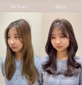 セミロング ❤︎︎韓国ヘア❤︎︎ 𝑺𝒉𝒊𝒉𝒐のヘアスタイル