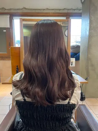 セミロング カラー 透明感カラー☆スパ☆ 石上遥楓のヘアスタイル