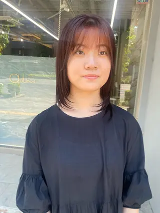 ミディアム カラー 前橋 姫奈のヘアスタイル