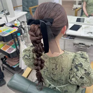 ロング ヘアアレンジ JUNSHIN🦋 ヘアセット／カラーのヘアスタイル