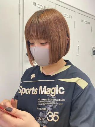 ショート 長妻莉央/縮毛矯正 髪質改善カラーのヘアスタイル