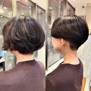 ショート 頭から整える美容師 松田のヘアスタイル