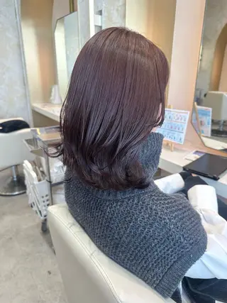 ミディアム カラー 店長/mao/ 前髪/顔周りカットのヘアスタイル