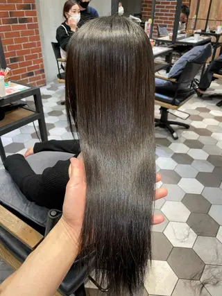 ロング カラー パーマ 縞田 健一のヘアスタイル