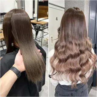 セミロング カラー KEISUKE🐶 カラー✨エクステのヘアスタイル