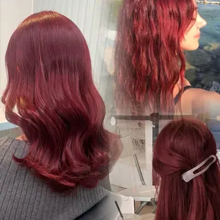セミロング カラー 🇰🇷韓流暖色ヘア 🍒saaya🍒のヘアスタイル