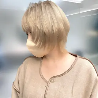 ショート カラー 癖毛救済✂️ボブ /髪質改善ストレートのヘアスタイル