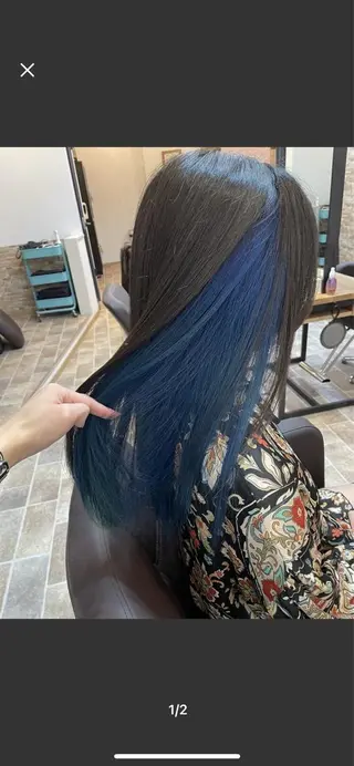 ミディアム カラー ヘアカラー&縮毛矯正 STAR☆RIVERのヘアスタイル