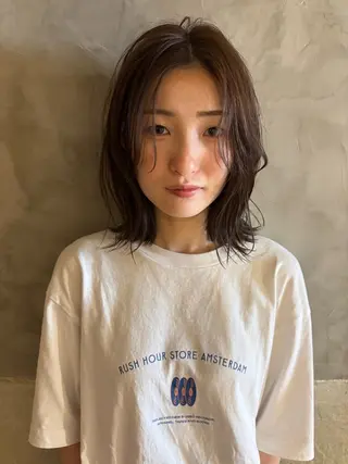 ミディアム カラー 落合 妙佳のヘアスタイル