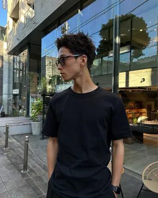 ミディアム パーマ ヘアアレンジ メンズ 松本 拓馬のヘアスタイル