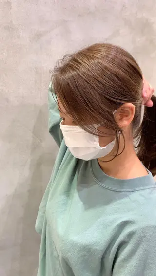 セミロング カラー ✨コテ巻き風パーマ ✨川合佑哉のヘアスタイル