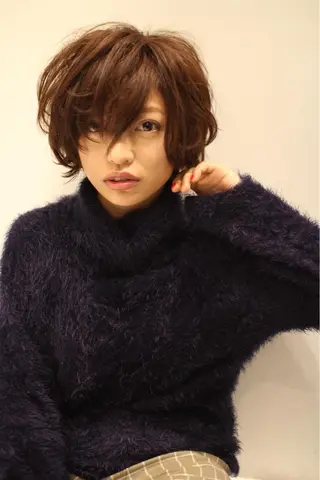 ミディアム カラー パーマ ヘアアレンジ メンズ キッズ ネイル マツエク・マツパ アイブロウ Endearing 銀座/レイヤーカットのヘアスタイル