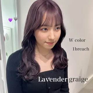 ロング カラー 暗髪🩶ラベンダー/ ブルー/ユウナ🤍のヘアスタイル