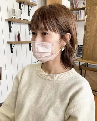 ミディアム カラー Hareru 豊田 修廣のヘアスタイル