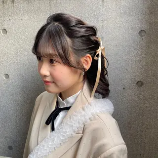 ヘアアレンジ レイヤー/透けカラー アレンジ/篠崎渚彩のヘアスタイル