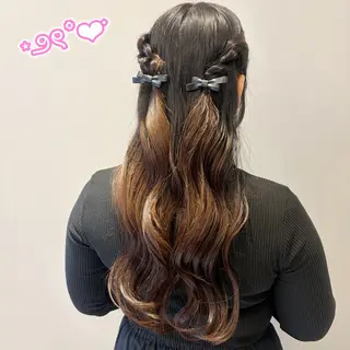 ヘアアレンジ 顔周り/ガーリー /ヘアメ/あつはのヘアスタイル