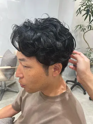 パーマ 表参道ミディアム レイヤー山岸季生のヘアスタイル