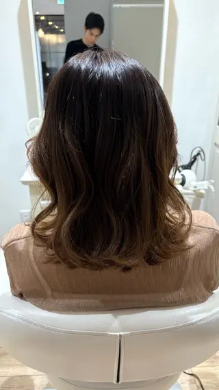 ロング カラー 似合わせ 顔周りYUUGAのヘアスタイル