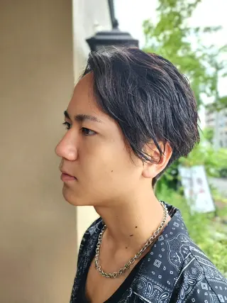 ミディアム メンズ パーマ 柏 康孝のヘアスタイル