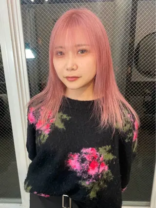 セミロング カラー SHOTO ハイトー ン/ブロンドカラーのヘアスタイル