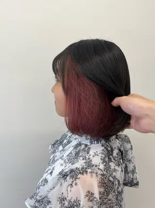 ショート カラー ヘアアレンジ レイヤー/髪質改善 縮毛/ハッシュカットのヘアスタイル