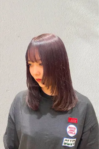 セミロング カラー 暖色カラー・メンズ 🫧Harukaのヘアスタイル