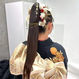 ロング ヘアアレンジ 卒業式お呼ばれ🕊️ ヘアセット✴︎ミキのヘアスタイル