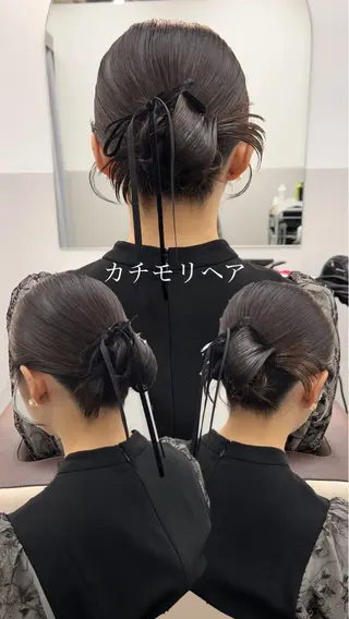 セミロング ヘアアレンジ 薄田 珠美のヘアスタイル