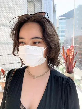 ショート カラー パーマ 💓パーマ，💗 レイヤーカットのヘアスタイル