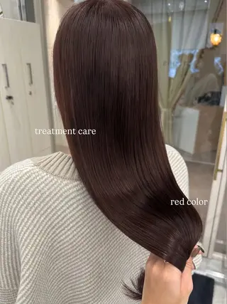 カラー むく。/顔周りカット /髪質改善ストレートのヘアスタイル