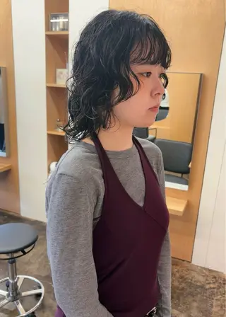 ミディアム パーマ 西山 紗耶香🪽 透明感カラー/ボブのヘアスタイル