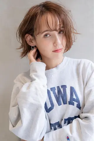 ミディアム カラー パーマ 店長 茂野聖史のヘアスタイル