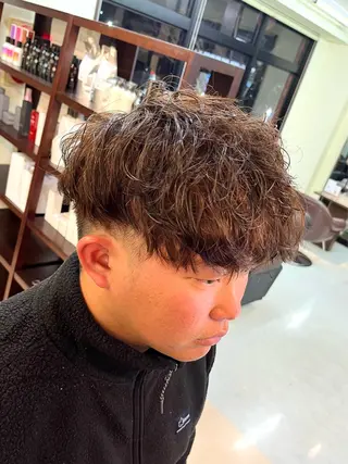 ショート パーマ メンズ 樋口智士/倉敷/中庄 /縮毛矯正/髪質改善のヘアスタイル