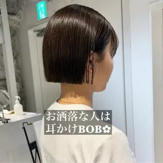 ショート カラー 切りっぱなしBOB 職人💜Anzuのヘアスタイル