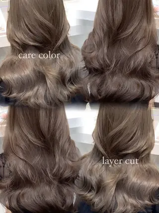ロング ワンカールで可愛い レイヤーカット/宮田のヘアスタイル