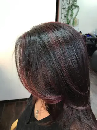 セミロング カラー 桧山 真のヘアスタイル