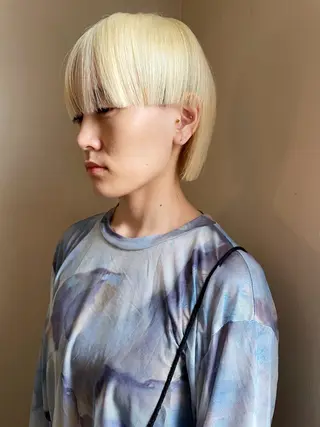 ショート カラー ヘアアレンジ 丸山渉/表参道 レイヤーボブのヘアスタイル