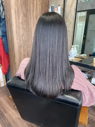 セミロング カラー Lull1人美容室 バレイヤージュのヘアスタイル
