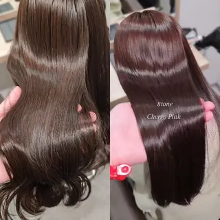 ロング カラー 縮毛矯正をしている人 のためのカラーのヘアスタイル
