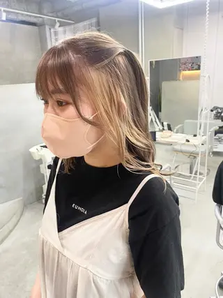 セミロング カラー 前橋 姫奈のヘアスタイル