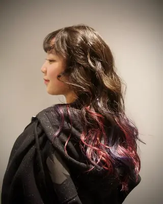 ロング カラー 🌀パーマ　レイヤー ボブ/marinoのヘアスタイル