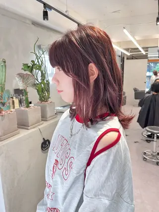 ミディアム カラー デザインカラー 小西勇次のヘアスタイル