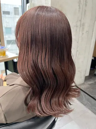 セミロング カラー ブリーチなし 暖色カラー/井上あいのヘアスタイル