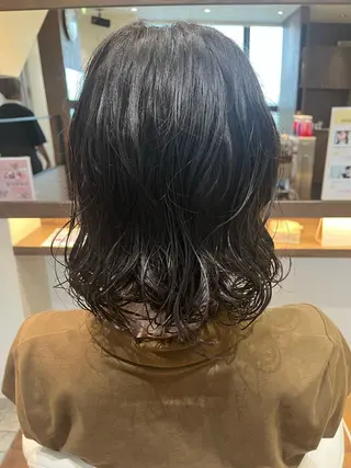 ミディアム パーマ 水口 真穂のヘアスタイル