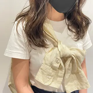 セミロング カラー 狩野 羅夢のヘアスタイル