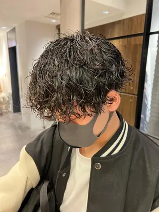 ショート パーマ メンズ 波巻きスパイラルパー マ/シャドウパーマ駿のヘアスタイル